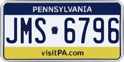 PA license plate JMS6796