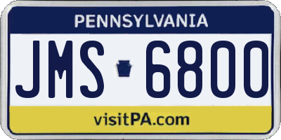 PA license plate JMS6800