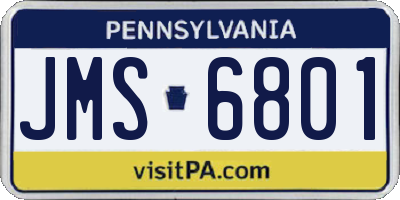 PA license plate JMS6801