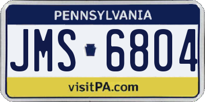 PA license plate JMS6804