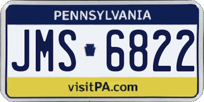 PA license plate JMS6822