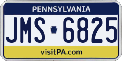 PA license plate JMS6825