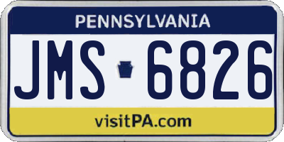 PA license plate JMS6826