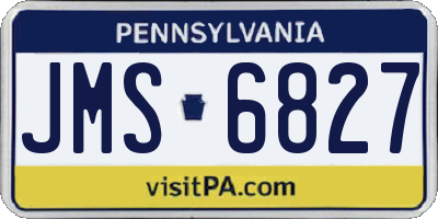 PA license plate JMS6827