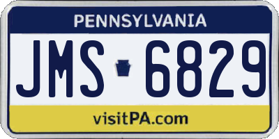 PA license plate JMS6829
