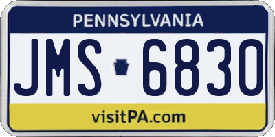 PA license plate JMS6830