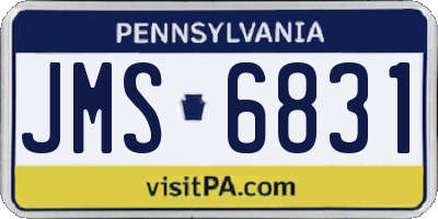 PA license plate JMS6831