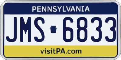 PA license plate JMS6833