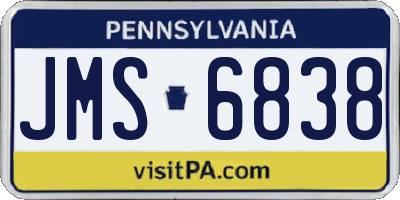 PA license plate JMS6838