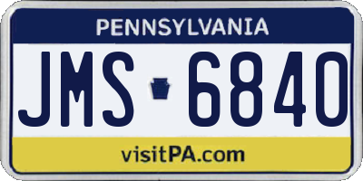 PA license plate JMS6840