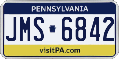 PA license plate JMS6842