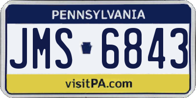 PA license plate JMS6843