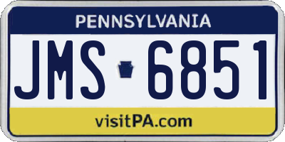 PA license plate JMS6851