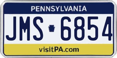 PA license plate JMS6854
