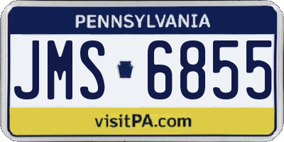PA license plate JMS6855