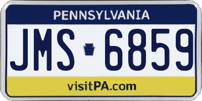 PA license plate JMS6859