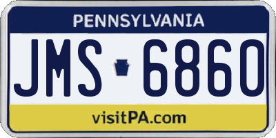 PA license plate JMS6860
