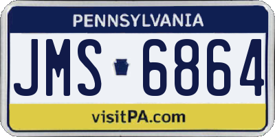 PA license plate JMS6864