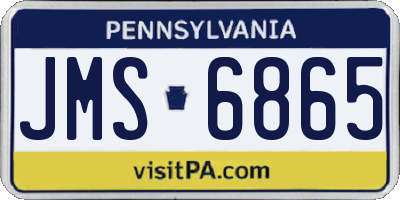 PA license plate JMS6865