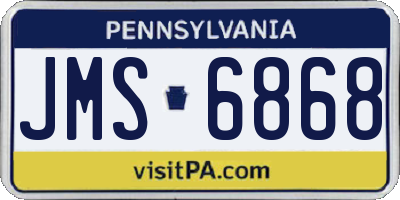 PA license plate JMS6868