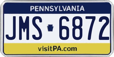 PA license plate JMS6872