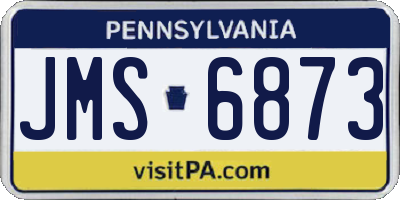 PA license plate JMS6873