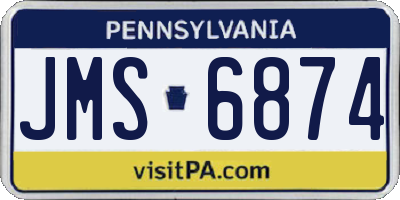 PA license plate JMS6874
