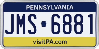 PA license plate JMS6881