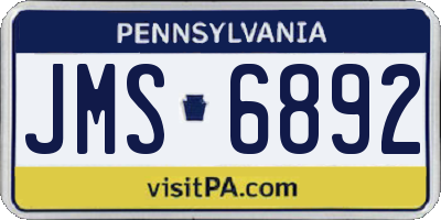 PA license plate JMS6892