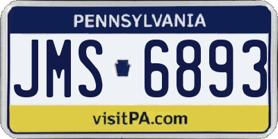 PA license plate JMS6893