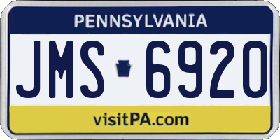 PA license plate JMS6920