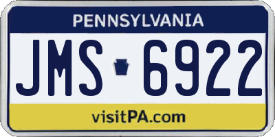 PA license plate JMS6922