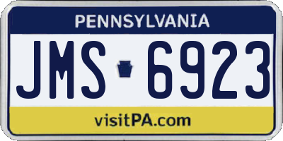 PA license plate JMS6923