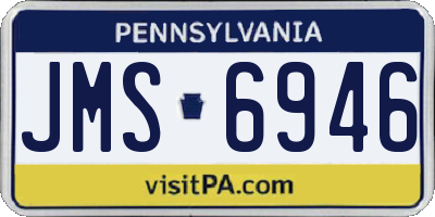 PA license plate JMS6946