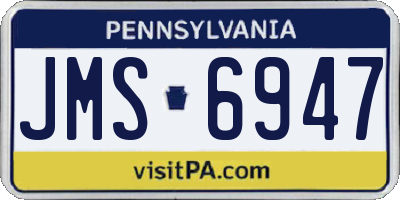 PA license plate JMS6947
