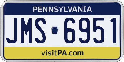 PA license plate JMS6951