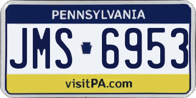 PA license plate JMS6953