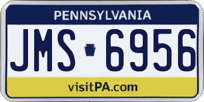 PA license plate JMS6956