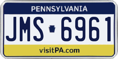 PA license plate JMS6961