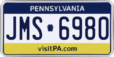 PA license plate JMS6980