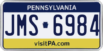 PA license plate JMS6984