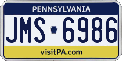 PA license plate JMS6986