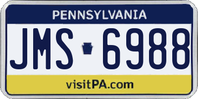 PA license plate JMS6988
