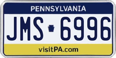 PA license plate JMS6996