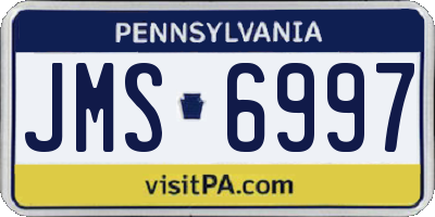 PA license plate JMS6997