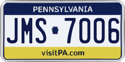 PA license plate JMS7006