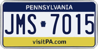PA license plate JMS7015