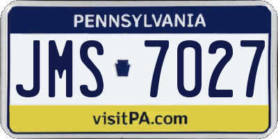 PA license plate JMS7027