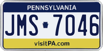 PA license plate JMS7046