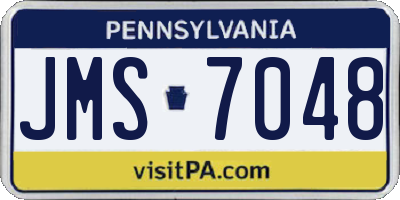 PA license plate JMS7048